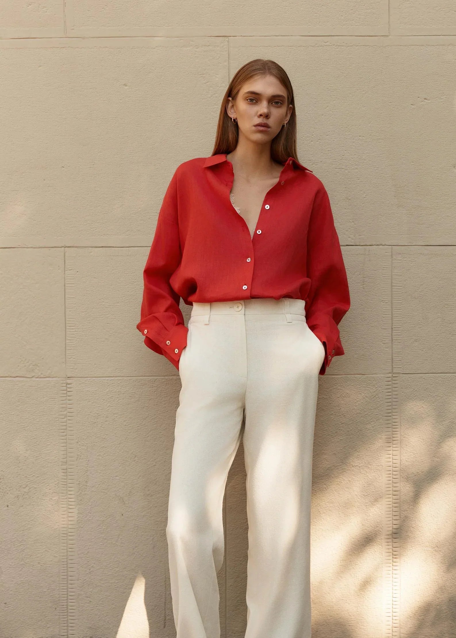 A girl wearing flame shirt