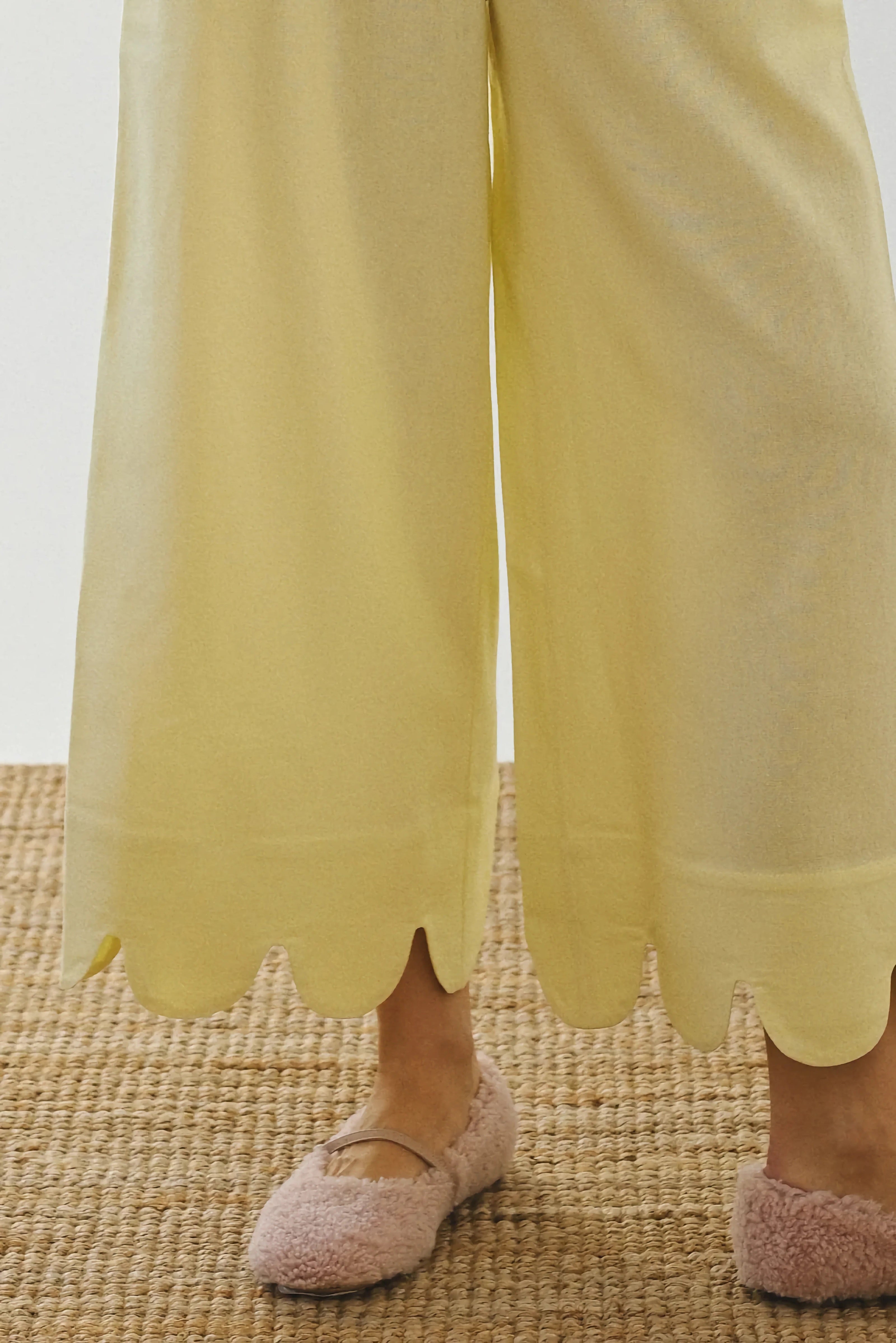 Yellow linen bottoms