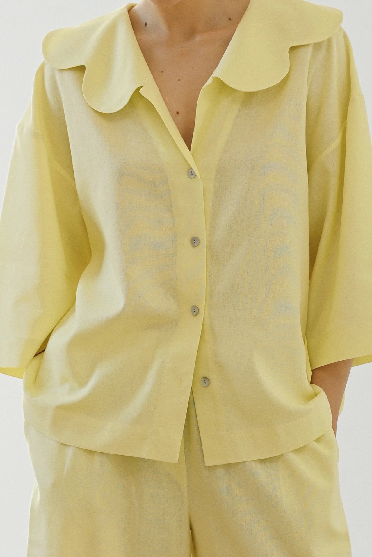 Yellow linen shirt
