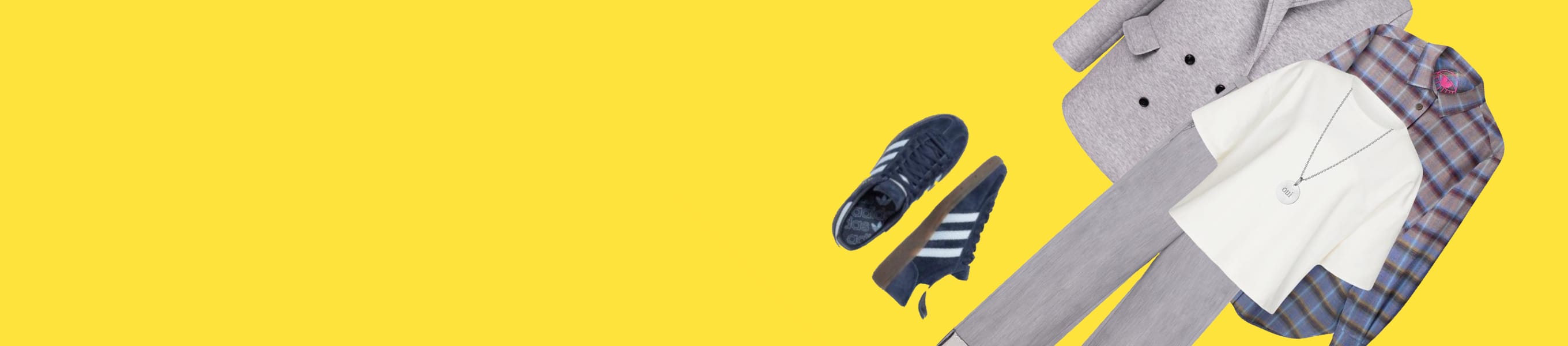 Clothes on yellow background