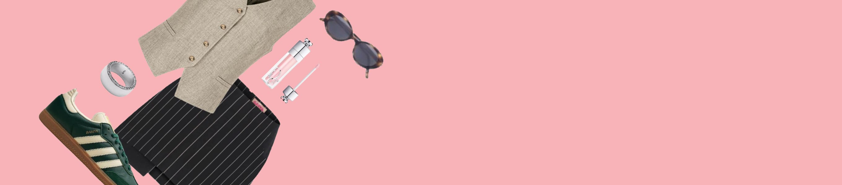 Clothes on pink background